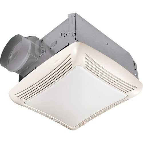 NuTone 763 50 CFM 2.5 Sone Ceiling Mounted HVI Certified Bath Fan with Incandescent Light - White