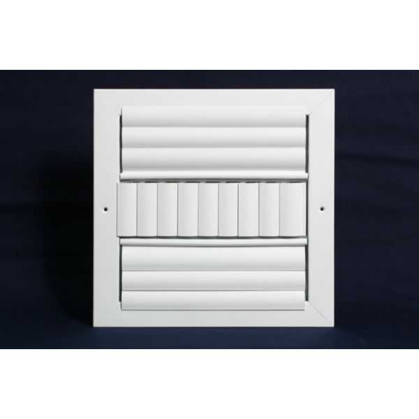 Grille Tech CL3M1212 - Aluminum Ceiling 3-Way Deflection Supply, Multi-shutter 12' X 12' White