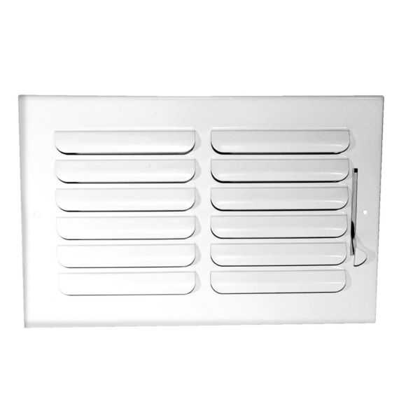 Grille Tech CB1W14X06 - Stamped Steel Ceiling Air Register Curved Blade 1-Way 14' X 6' White