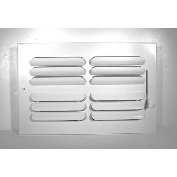 Grille Tech CB2W10X10 - Stamped Steel Ceiling Air Register Curved Blade 2-Way 10' X 10' White