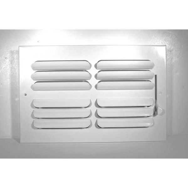Grille Tech CB2W12X06 - Stamped Steel Ceiling Air Register Curved Blade 2-Way 12' X 6' White
